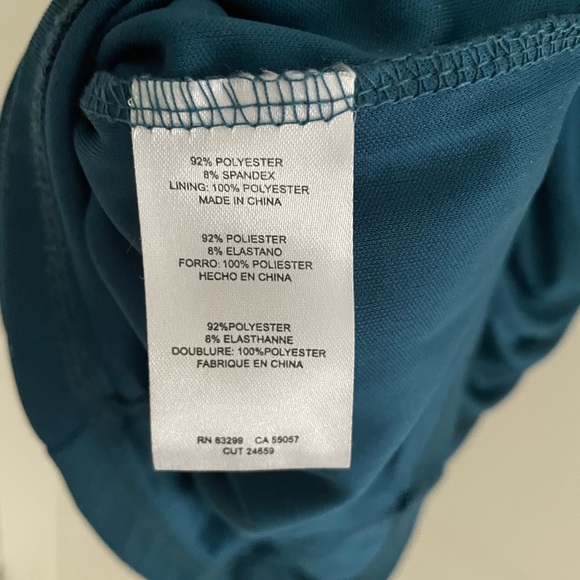 Jump Apparel Ruched Body-Con Mesh Minidress in Teal size Small - Picture 7 of 7